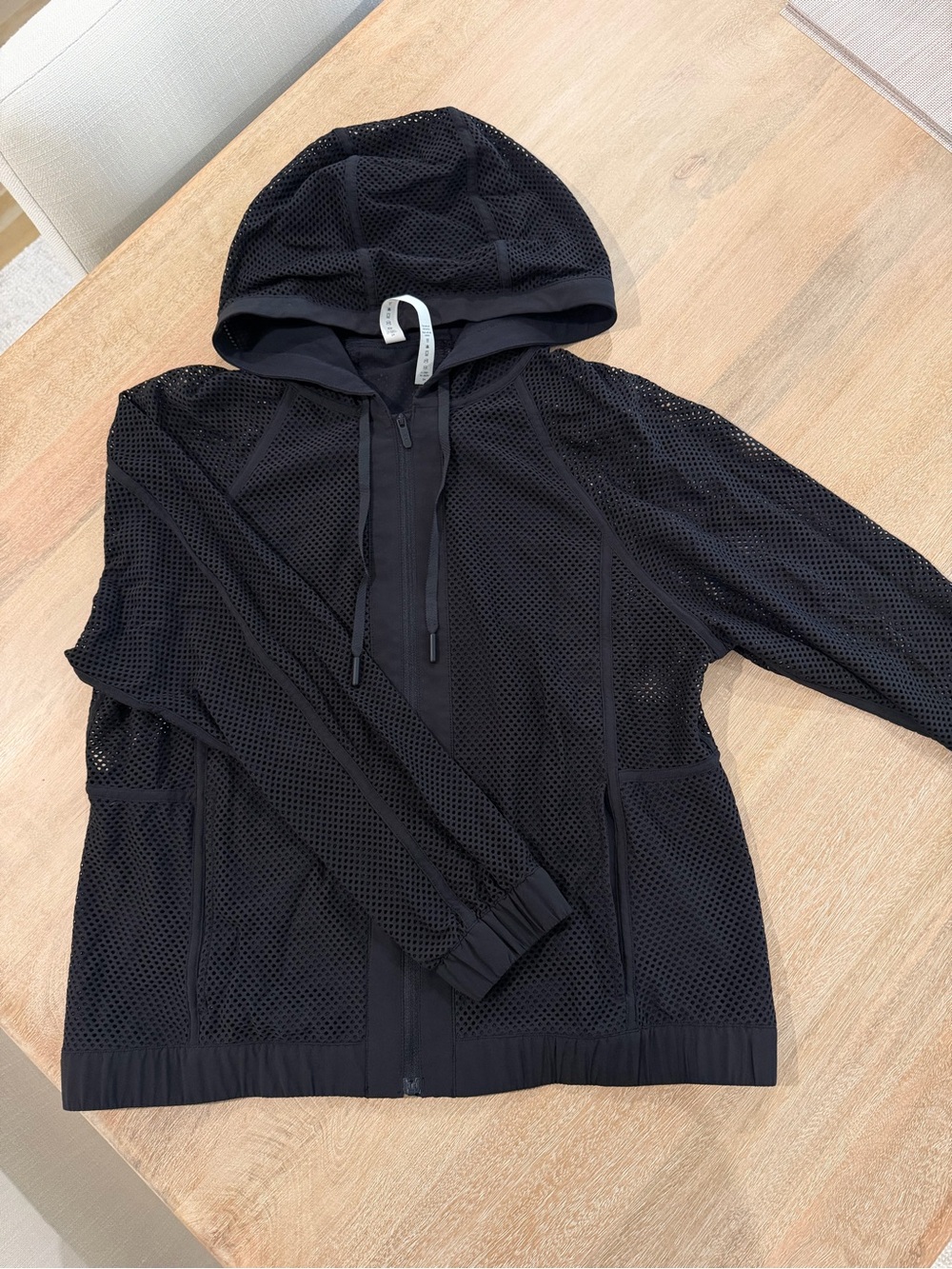 lululemon Black Mesh Hooded Jacket Size 8